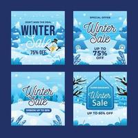 winter verkoop sociale media vector