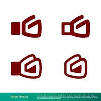 g brief boksen handschoen icoon vector logo sjabloon illustratie ontwerp. vector eps 10.