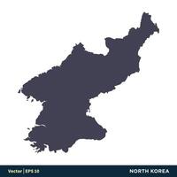 noorden Korea - Azië landen kaart icoon vector logo sjabloon illustratie ontwerp. vector eps 10.