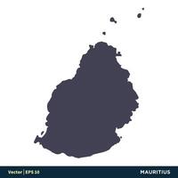 Mauritius - Afrika landen kaart icoon vector logo sjabloon illustratie ontwerp. vector eps 10.