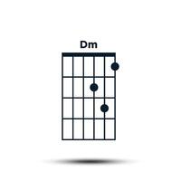 dm, eenvoudig gitaar akkoord tabel icoon vector sjabloon