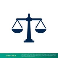 schaal van gerechtigheid wet kantoor icoon vector logo sjabloon