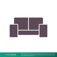 sofa bankstel icoon vector logo sjabloon illustratie ontwerp. vector eps 10.