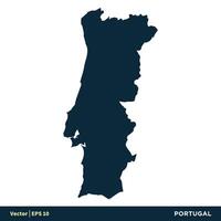 Portugal - Europa landen kaart vector icoon sjabloon illustratie ontwerp. vector eps 10.