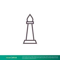bisschop schaak icoon vector logo sjabloon illustratie ontwerp. vector eps 10.