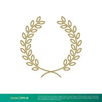 goud laurier krans decoratief kader vector sjabloon illustratie ontwerp eps 10.