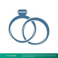 bruiloft ringen icoon vector logo sjabloon illustratie ontwerp. vector eps 10.