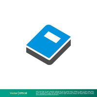 blauw boek vector icoon logo sjabloon illustratie ontwerp. vector eps 10.