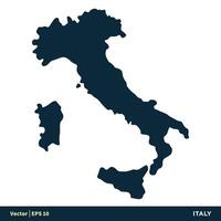 Italië - Europa landen kaart vector icoon sjabloon illustratie ontwerp. vector eps 10.