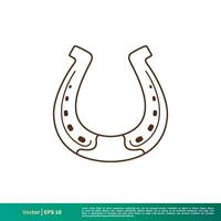 paard schoen Lucky teken icoon vector logo sjabloon illustratie ontwerp. vector eps 10.