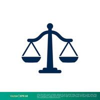 schaal van gerechtigheid wet kantoor icoon vector logo sjabloon