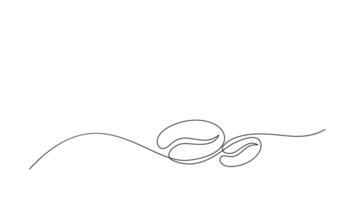lineair koffie graan achtergrond. een doorlopend lijn tekening van een koffie Boon vector