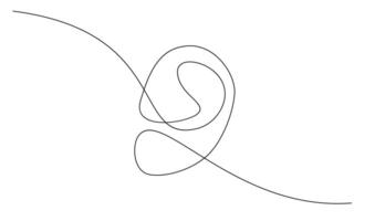 menselijk oor doorlopend een lijn tekening. wereld doof dag single lijn concept vector