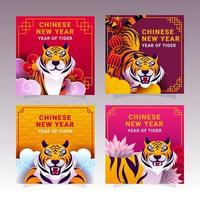 jaar van tijger social media concept