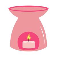 aroma lamp met kaars voor spa en aromatherapie. tekenfilm vlak vector illustratie.