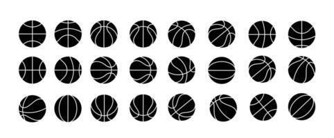 reeks van basketbal ballen. vector illustratie geïsoleerd Aan een wit achtergrond.