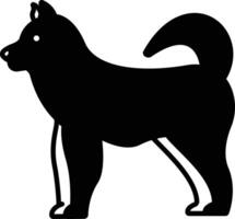malamute hond glyph en lijn vector illustratie