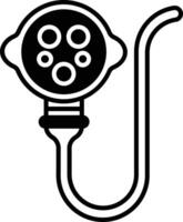 energie kabel glyph en lijn vector illustratie