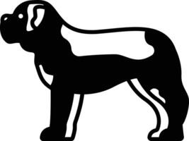 st. Bernard hond glyph en lijn vector illustratie