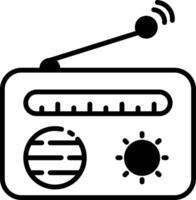 radio glyph en lijn vector illustraties