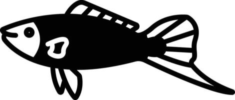 zwaardstaart vis glyph en lijn vector illustratie