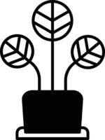 rimpeling peperomia fabriek glyph en lijn vector illustratie