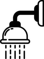 douche glyph en lijn vector illustratie