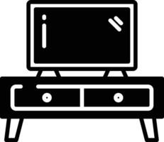 TV tafel glyph en lijn vector illustratie