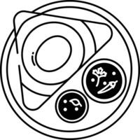 dosa glyph en lijn vector illustratie