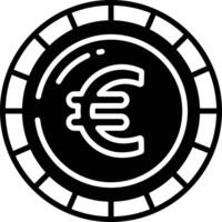 euro munt glyph en lijn vector illustratie