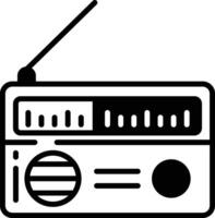 radio glyph en lijn vector illustraties