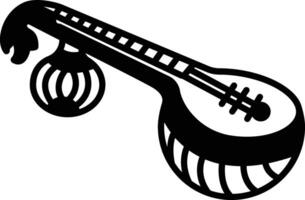 veena glyph en lijn vector illustratie