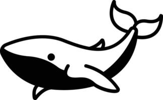 walvis glyph en lijn vector illustratie