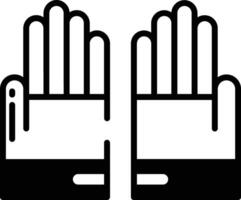 handschoen glyph en lijn vector illustratie