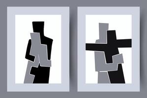 Scandinavisch abstract vector afdrukken set. minimalistisch abstract muur kunst achtergrond voor afdrukken. Scandinavisch vector stijl.