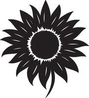 zonnebloem silhouet vector illustratie wit achtergrond