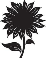 zonnebloem silhouet vector illustratie wit achtergrond