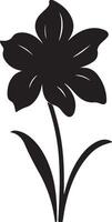 gele narcis bloem silhouet vector illustratie wit achtergrond