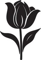 tulp bloem silhouet vector illustratie wit achtergrond