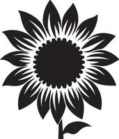 zonnebloem silhouet vector illustratie wit achtergrond