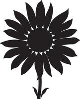 zonnebloem silhouet vector illustratie wit achtergrond