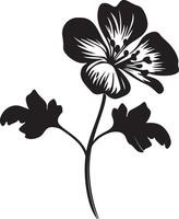 geranium bloem silhouet vector illustratie wit achtergrond