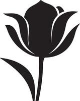 tulp bloem silhouet vector illustratie wit achtergrond