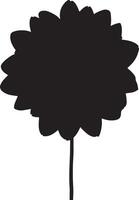 dahlia bloem silhouet vector illustratie wit achtergrond