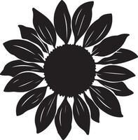 zonnebloem silhouet vector illustratie wit achtergrond