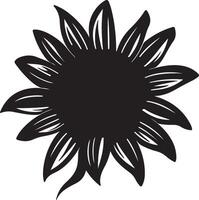 zonnebloem silhouet vector illustratie wit achtergrond