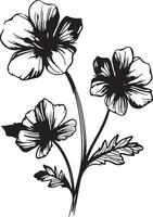 geranium bloem silhouet vector illustratie wit achtergrond