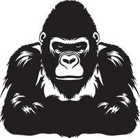 gorilla silhouet vector illustratie wit achtergrond