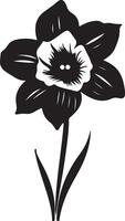 gele narcis bloem silhouet vector illustratie wit achtergrond