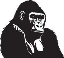 gorilla silhouet vector illustratie wit achtergrond